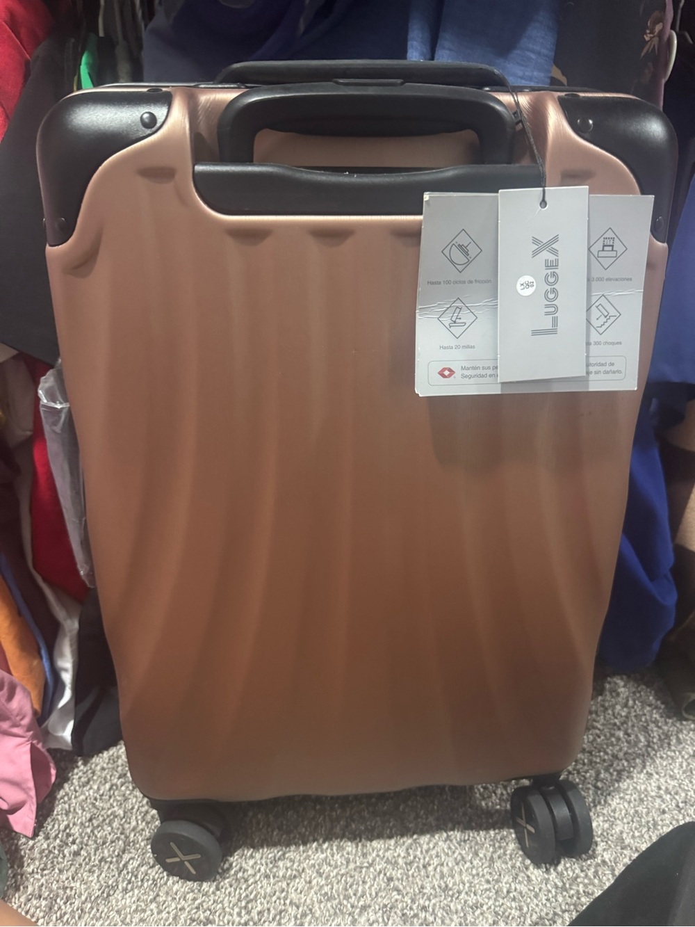 Lugex Metallic Rose Gold Carry-On Spinner